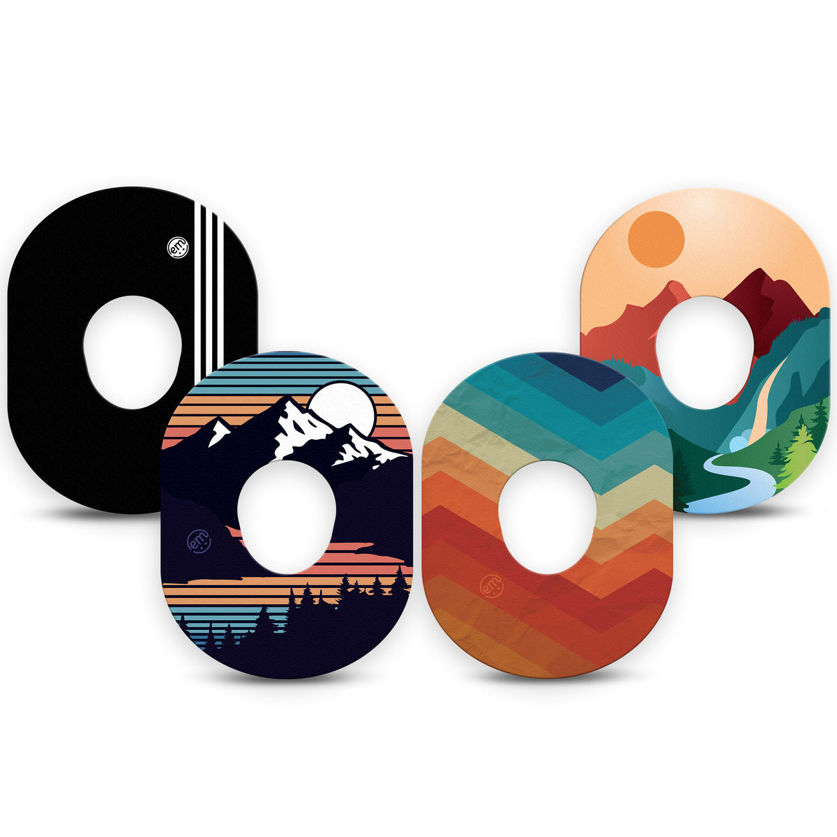 ExpressionMed Retro Alpine Trek Variety 4 Patch Pack Dexcom G7/Dexcom ONE+