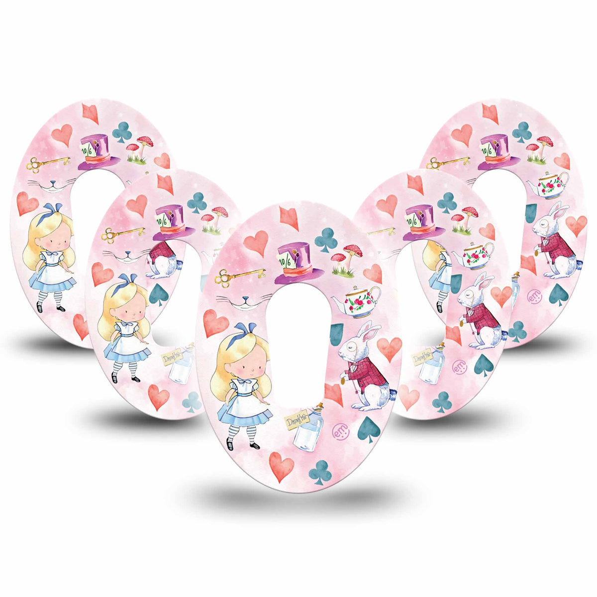 ExpressionMed Alice in Wonderland Adhesive Patch Dexcom G6/One