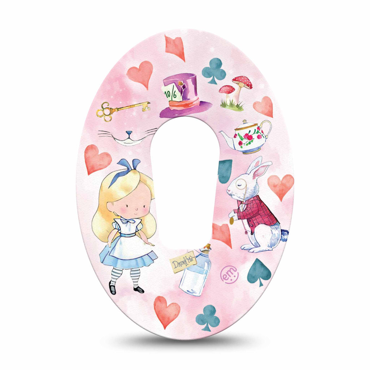 ExpressionMed Alice in Wonderland Adhesive Patch Dexcom G6/One