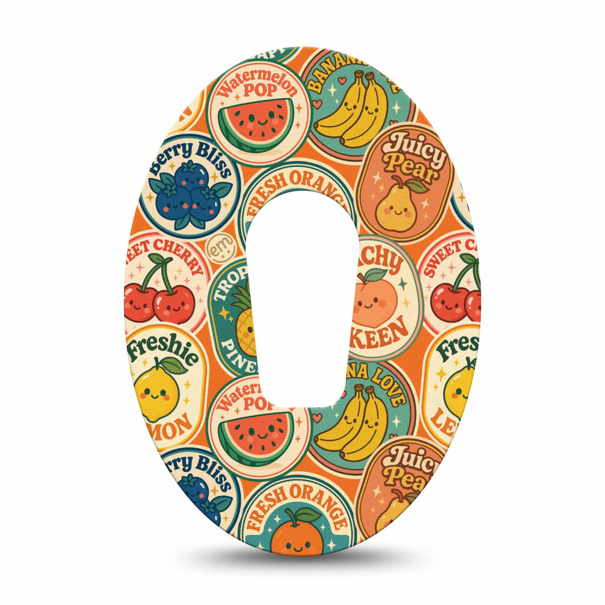 ExpressionMed Fruit Stickers Adhesive Patch Dexcom G6/One