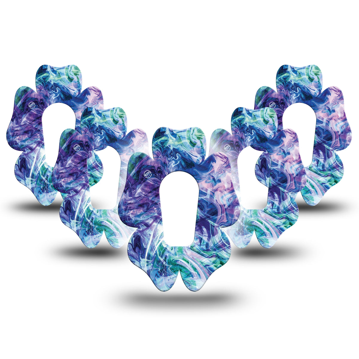 ExpressionMed G6/One Deep Purple Swirl Flower Adhesive Patch Dexcom