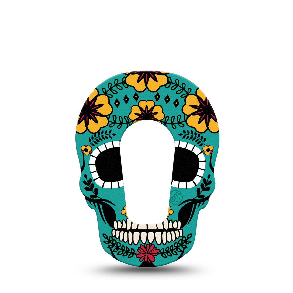 ExpressionMed  Dexcom G6/One Teal Skull Shape Adhesive Patch
