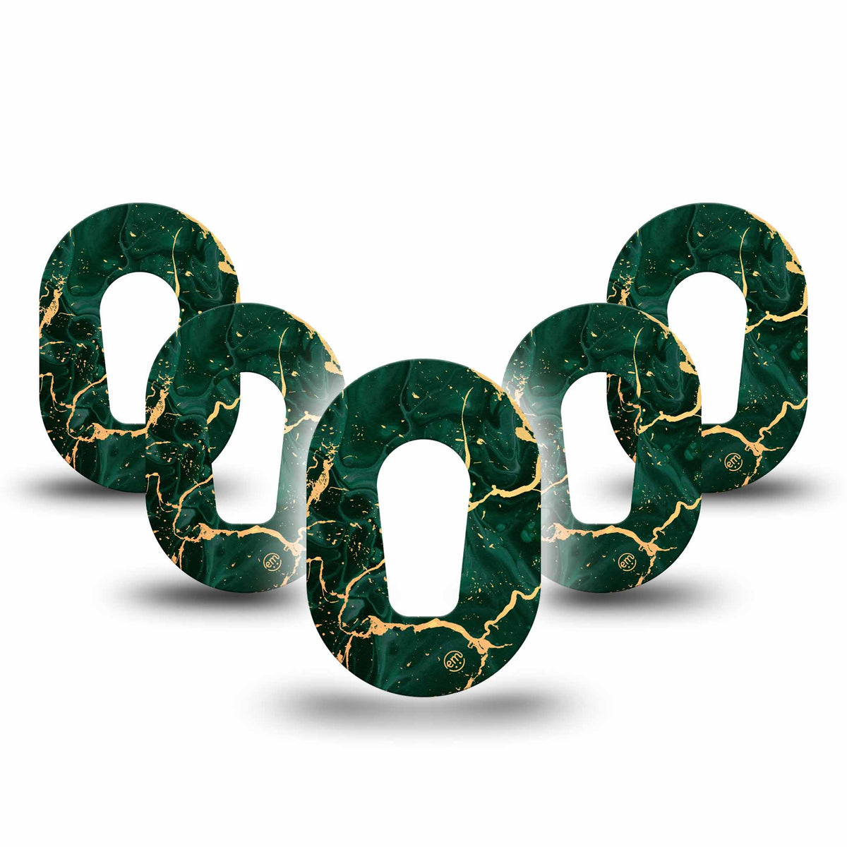 ExpressionMed Mini Green &amp; Gold Marble Adhesive Patch Dexcom G6/One