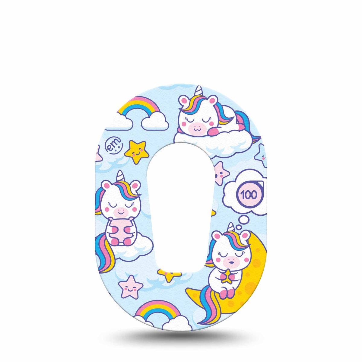 ExpressionMed Mini Sleeping Unicorns Adhesive Patch Dexcom G6/One