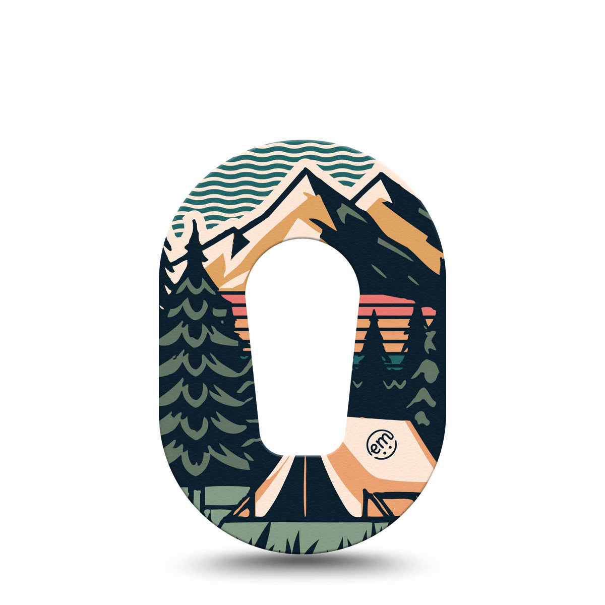 ExpressionMed Mini Retro Camping Adhesive Patch Dexcom G6/One