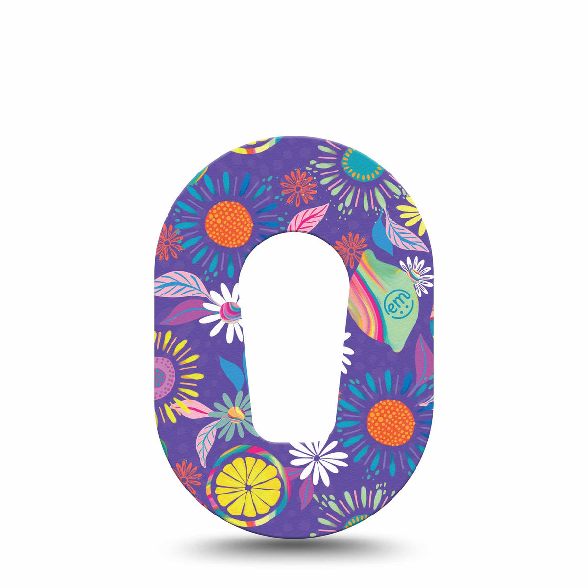 ExpressionMed Mini Purple Flower Adhesive Patch Dexcom G6/One