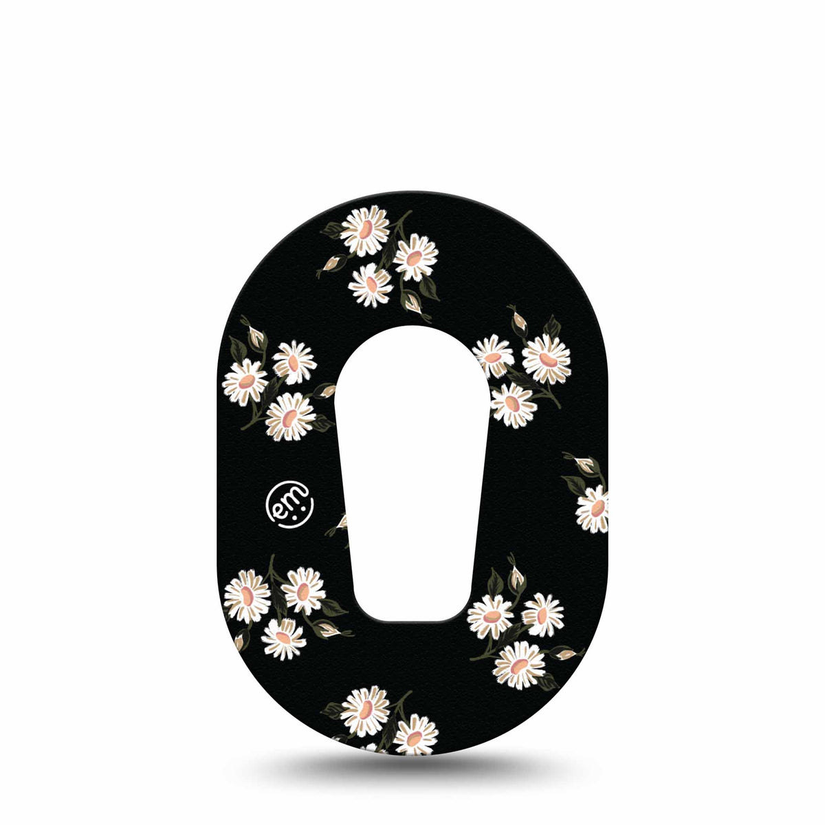 ExpressionMed Mini Black Daisies Adhesive Patch Dexcom G6/One
