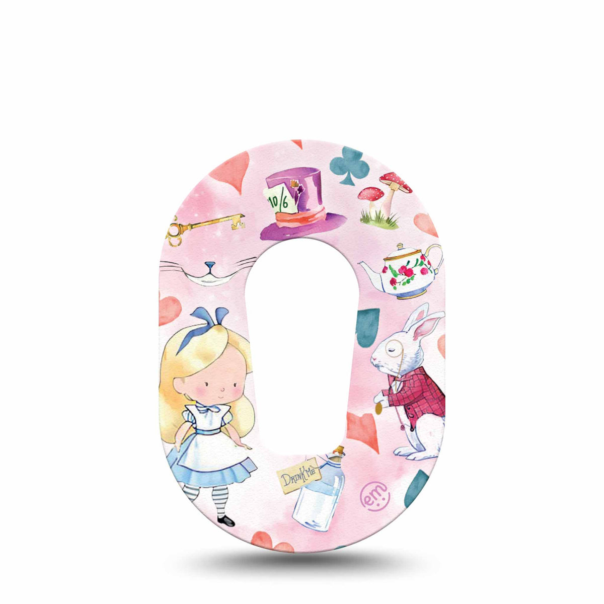 ExpressionMed Mini Alice in Wonderland Adhesive Patch Dexcom G6/One