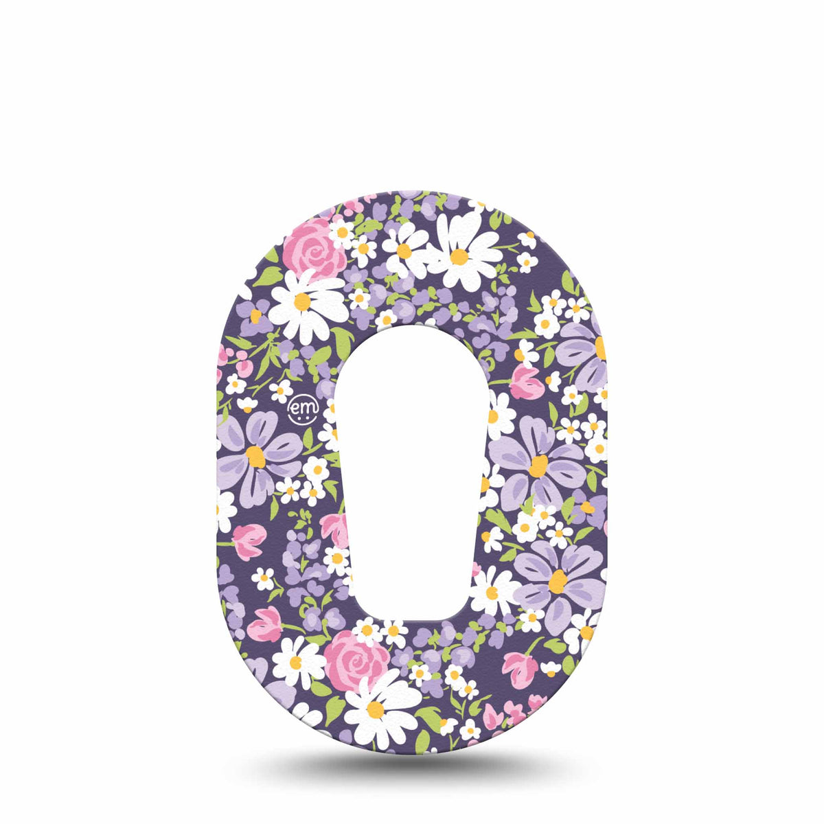 ExpressionMed Mini Purple and Pink Flowers Adhesive Patch Dexcom G6/One