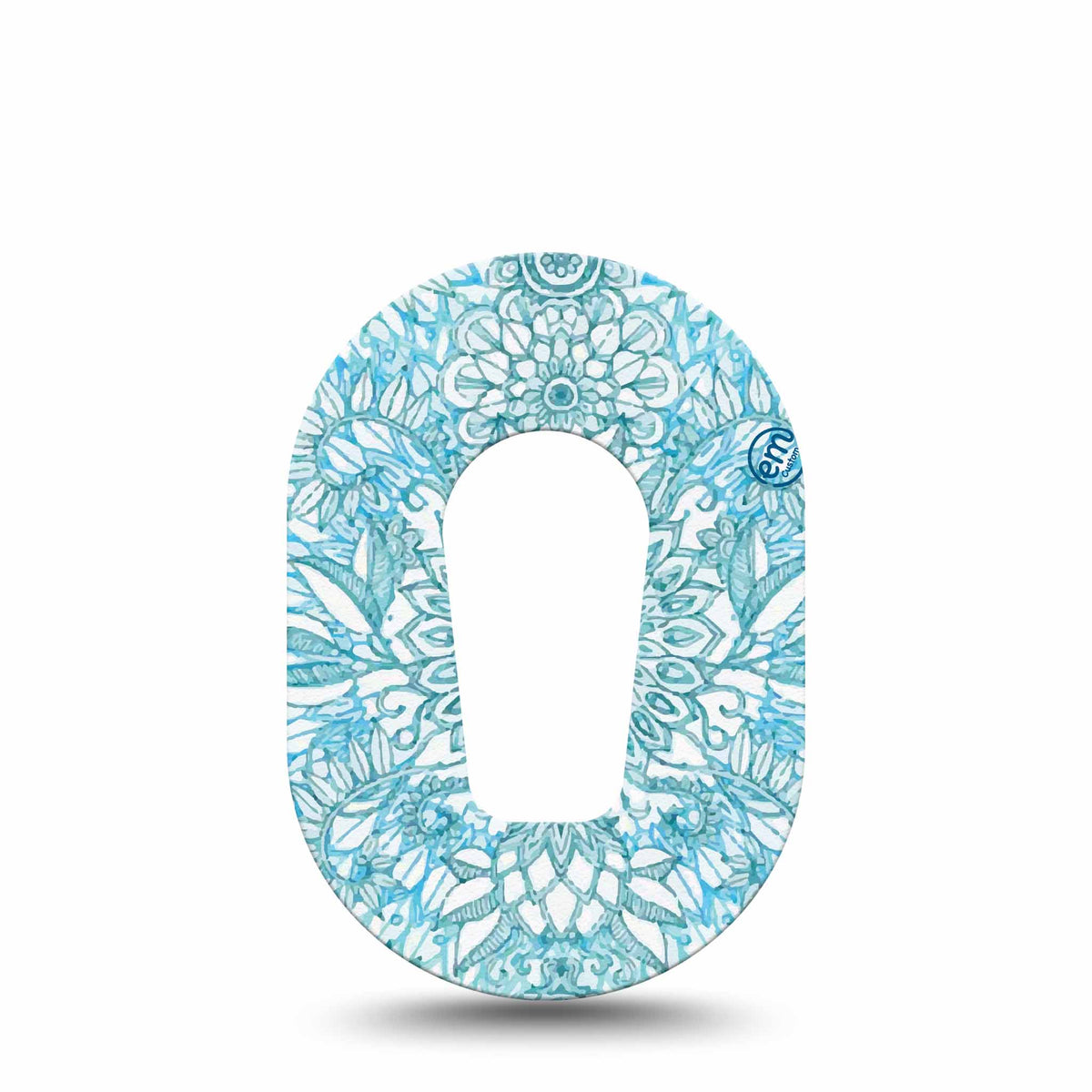 ExpressionMed Mini Aqua Floral Adhesive Patch Dexcom G6/One