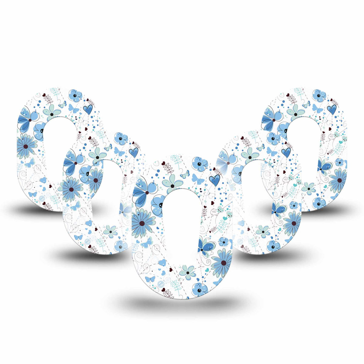 ExpressionMed Mini Cute Blue Flowers Adhesive Patch Dexcom G6/One