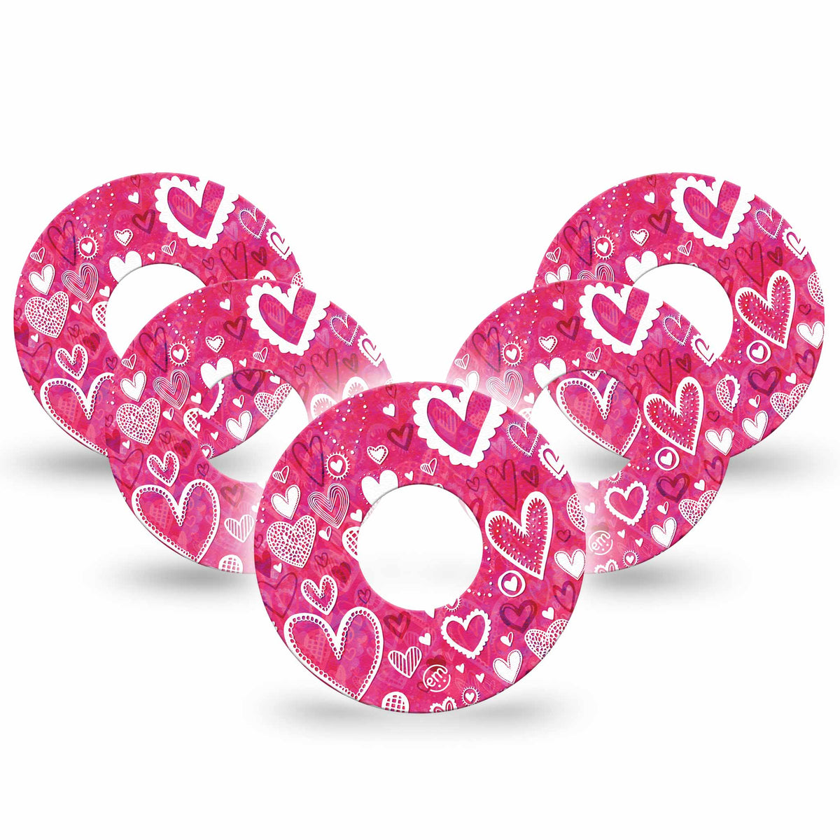 ExpressionMed Whimsical Hearts Adhesive Patch Infusion Set