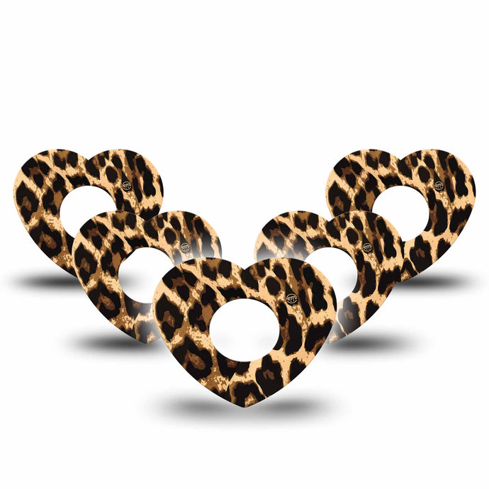 ExpressionMed Leopard Print Heart Shaped Adhesive Patch Infusion Set