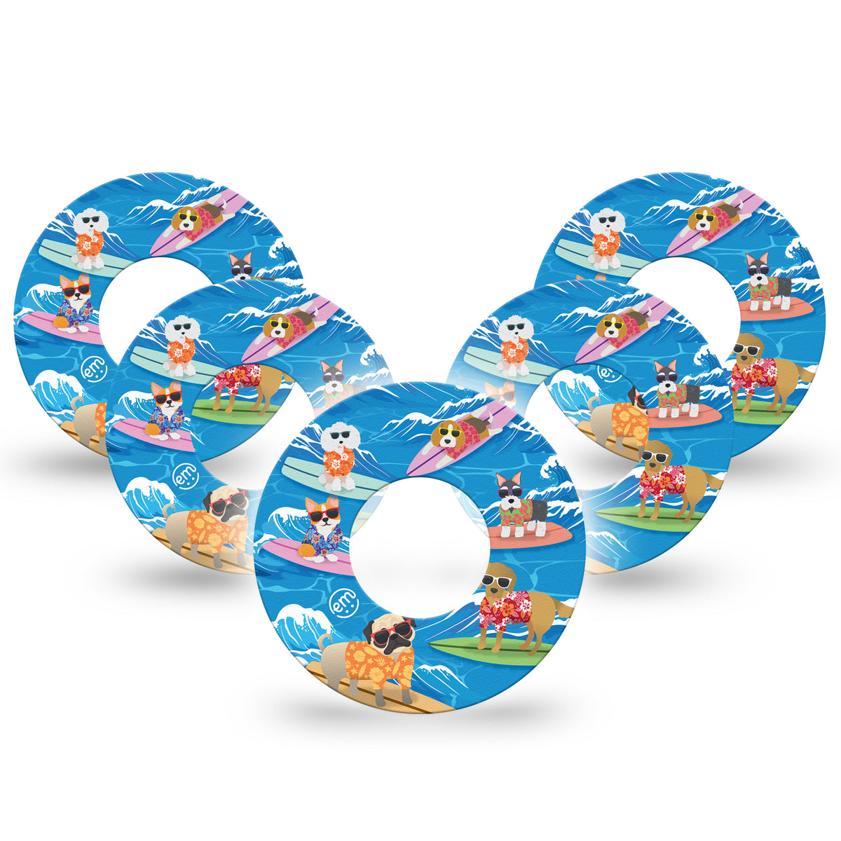 ExpressionMed Surfing Dogs Adhesive Patch Freestyle Libre 2