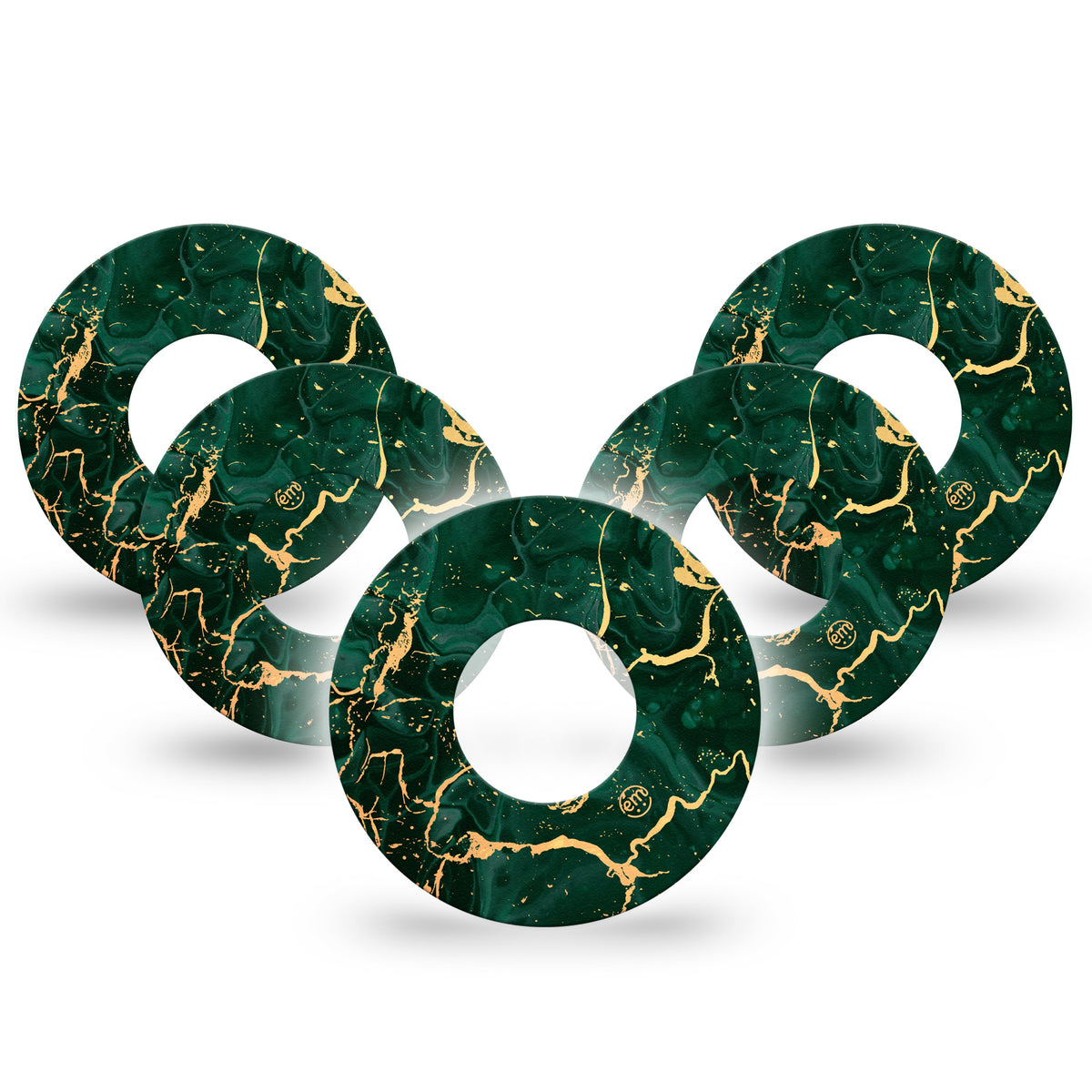 ExpressionMed Green &amp; Gold Marble Adhesive Patch Freestyle Libre 2