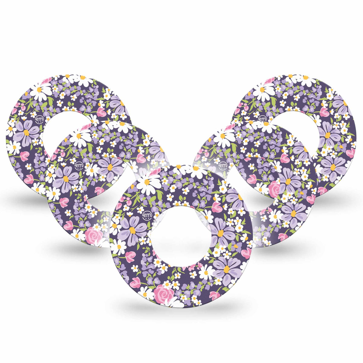 ExpressionMed Purple and Pink Flowers Adhesive Patch Freestyle Libre 2