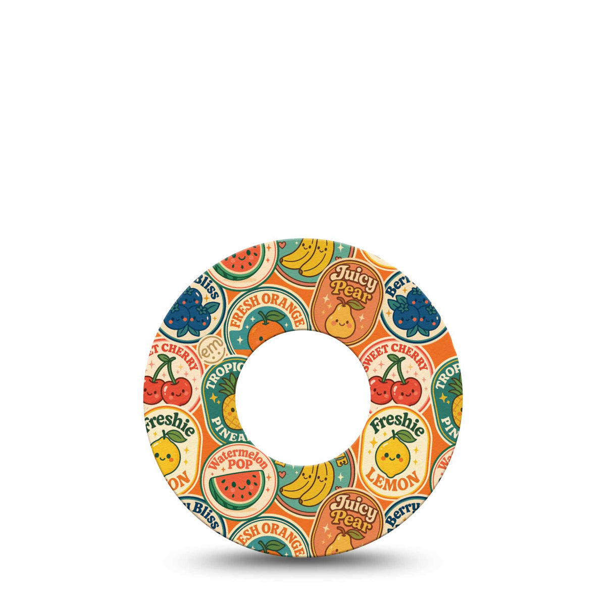 ExpressionMed Fruit Stickers Adhesive Patch Freestyle Libre 2