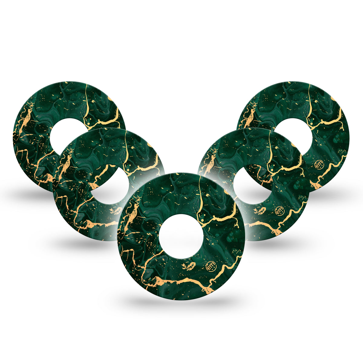 ExpressionMed Green &amp; Gold Marble Adhesive Patch Freestyle Libre 3
