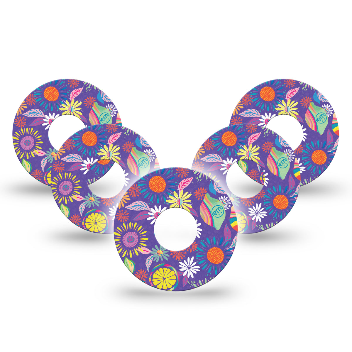 ExpressionMed Purple Flower Adhesive Patch Freestyle Libre 3