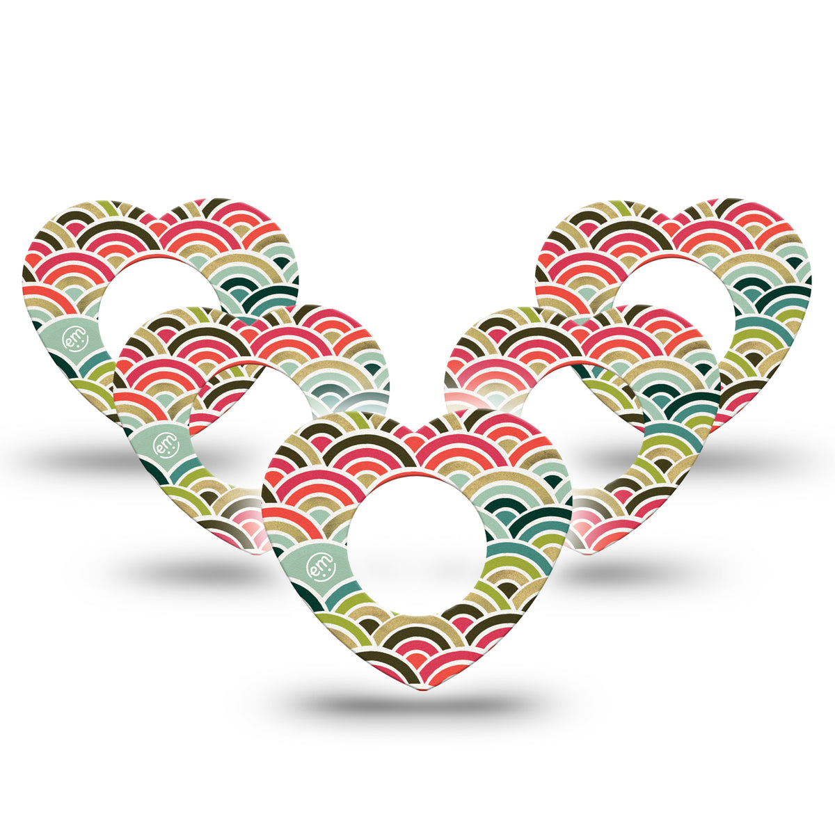 ExpressionMed Coral Mint Heart Shaped Adhesive Patch Freestyle Libre 2