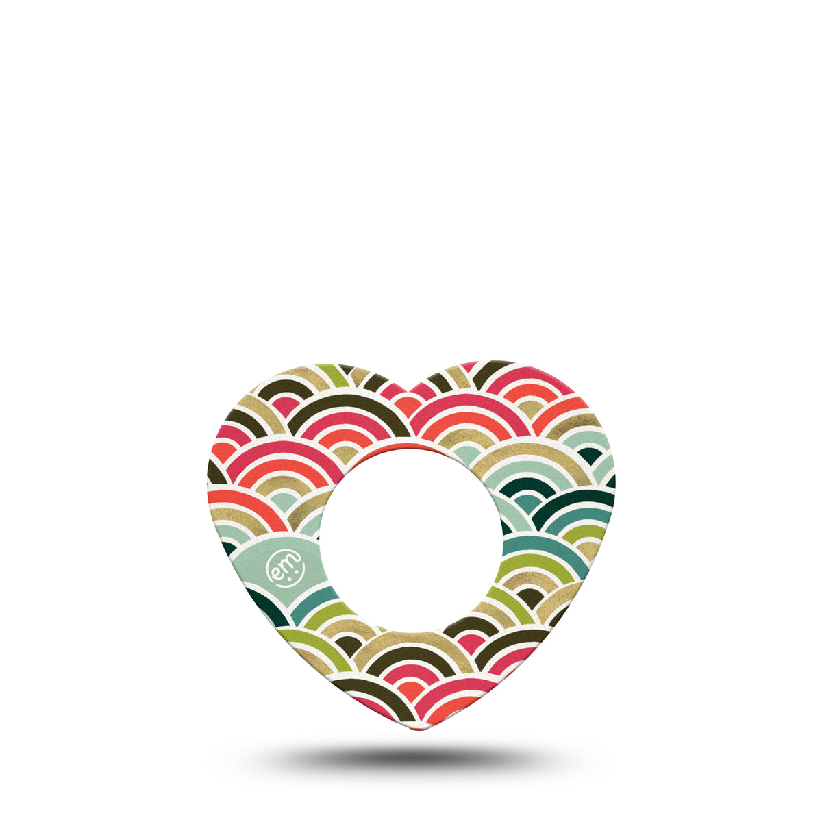 ExpressionMed Coral Mint Heart Shaped Adhesive Patch Freestyle Libre 2