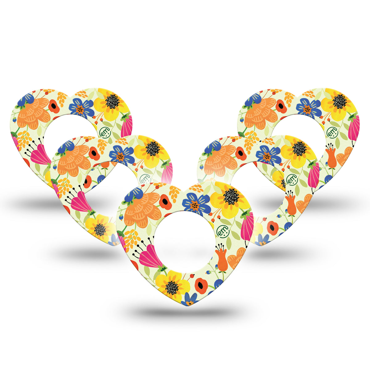ExpressionMed Botanical Garden Heart Shaped Adhesive Patch Freestyle Libre 2