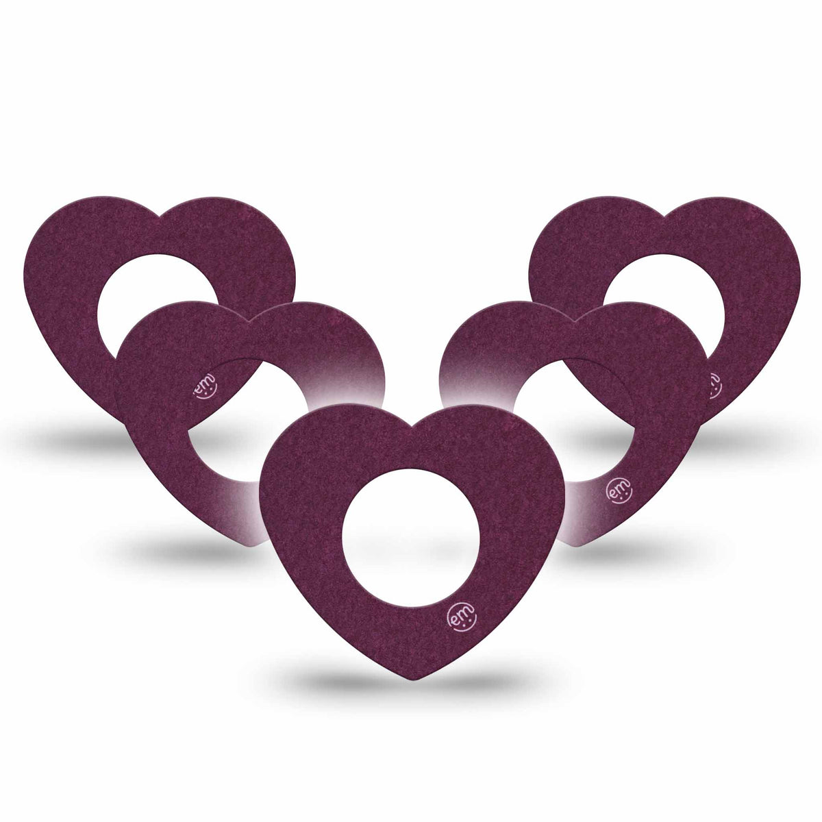 ExpressionMed Wine Heart Shaped Adhesive Patch Freestyle Libre 2