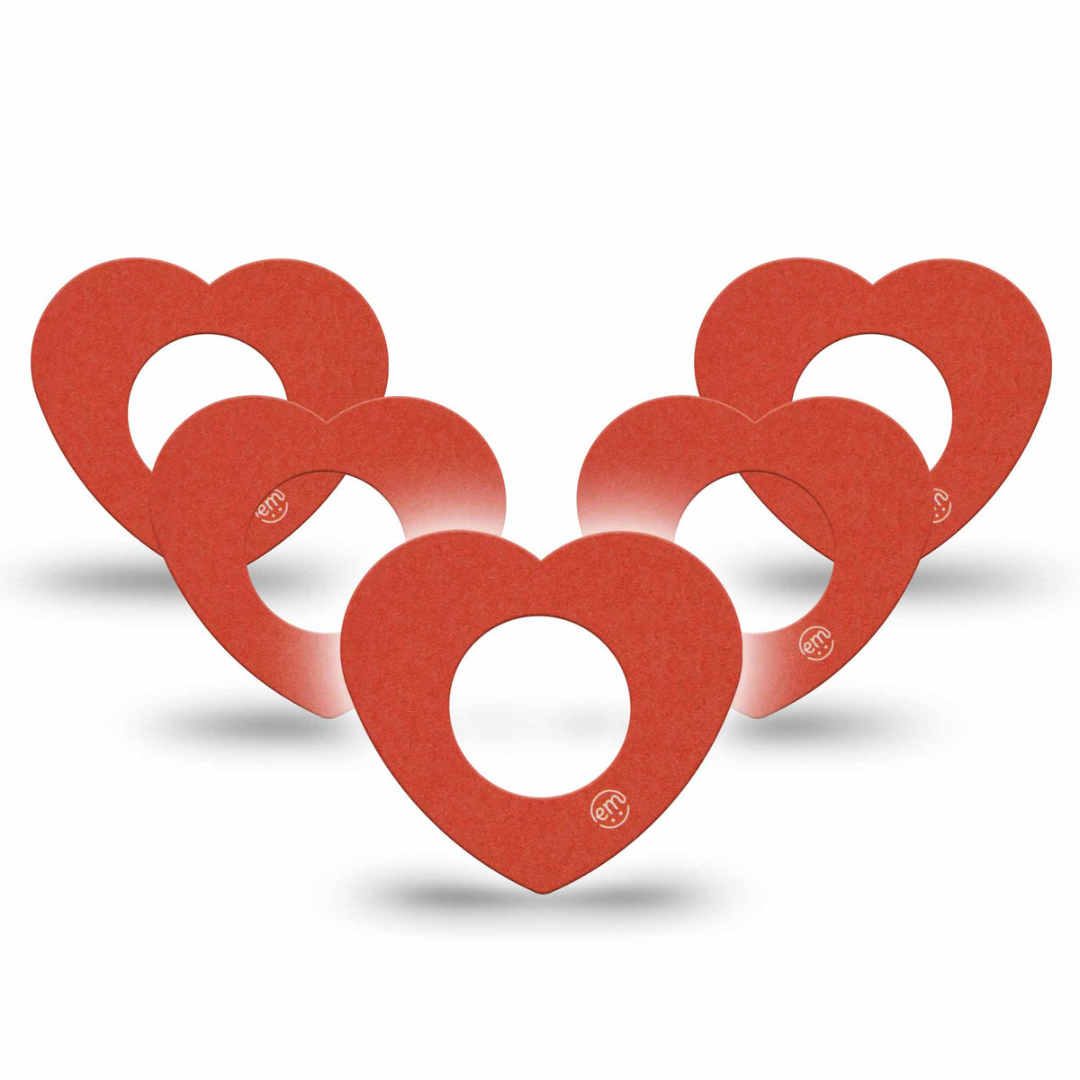 ExpressionMed Cherry Red Heart Shaped Adhesive Patch Freestyle Libre 2