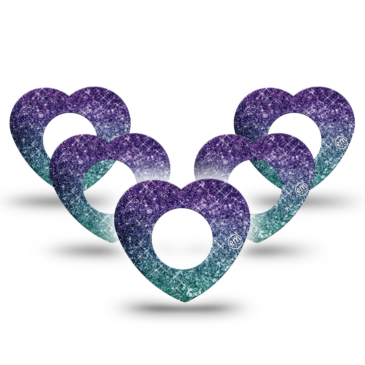 ExpressionMed Glittering Ombre Heart Shaped Adhesive Patch Freestyle Libre 2