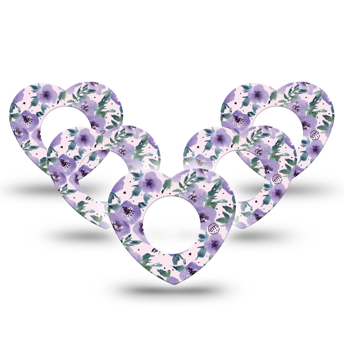 ExpressionMed Flowering Amethyst Heart Shaped Adhesive Patch Freestyle Libre 2