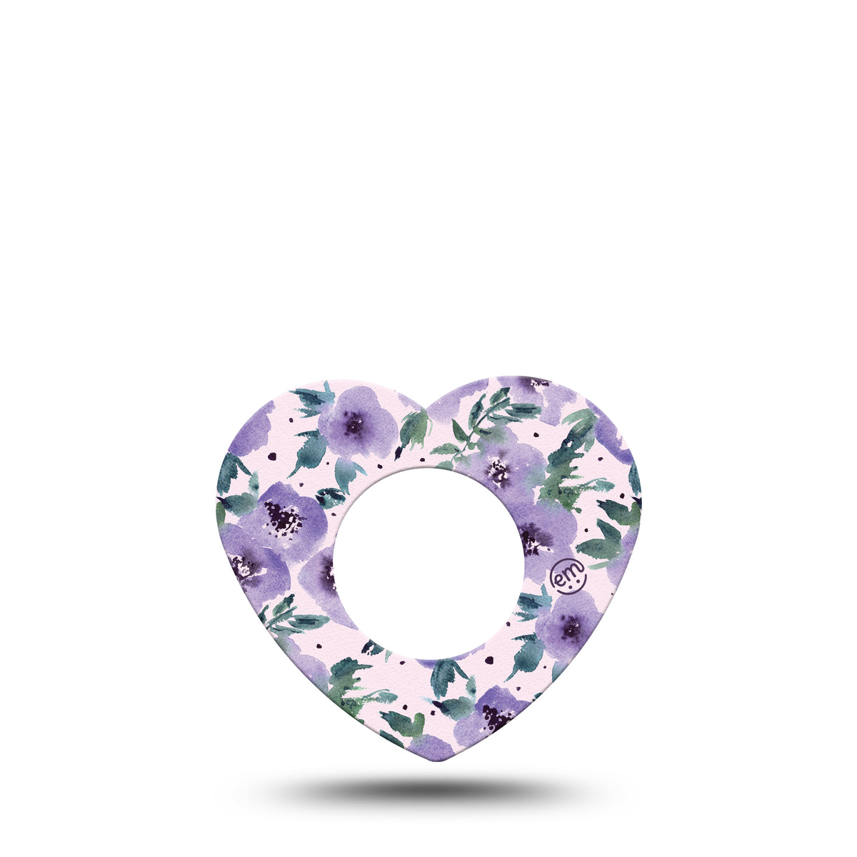 ExpressionMed Flowering Amethyst Heart Shaped Adhesive Patch Freestyle Libre 2