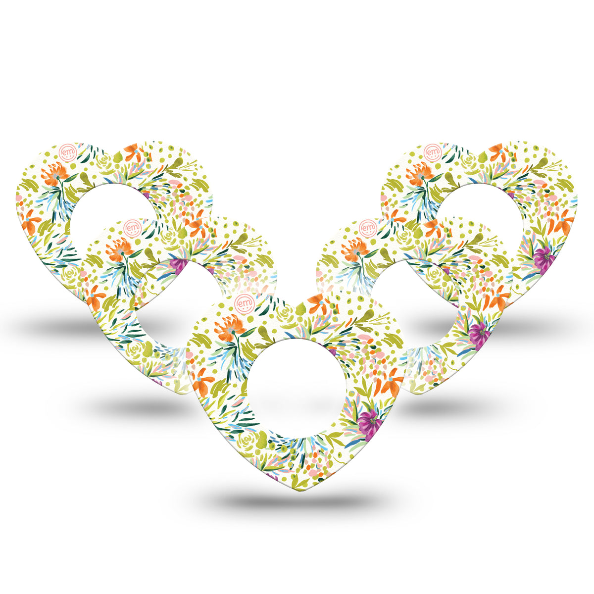 ExpressionMed Summer Greenery Heart Shaped Adhesive Patch Freestyle Libre 2