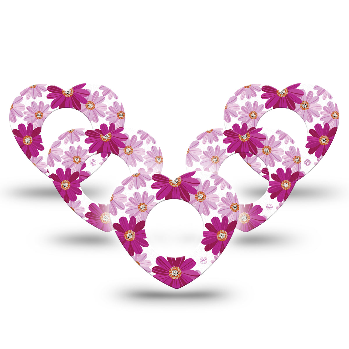 ExpressionMed Brilliant Daisies Heart Shaped Adhesive Patch Freestyle Libre 2