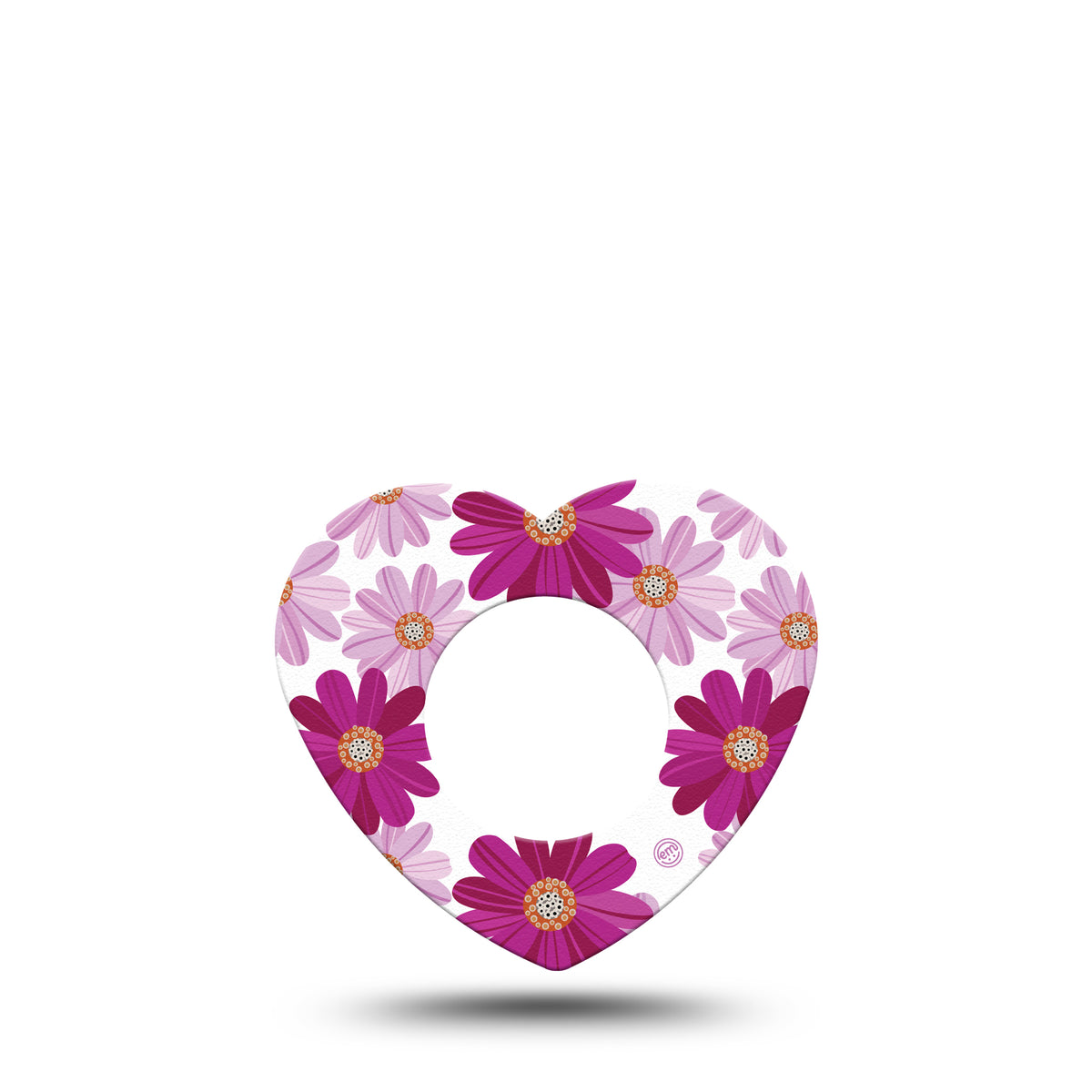 ExpressionMed Brilliant Daisies Heart Shaped Adhesive Patch Freestyle Libre 2