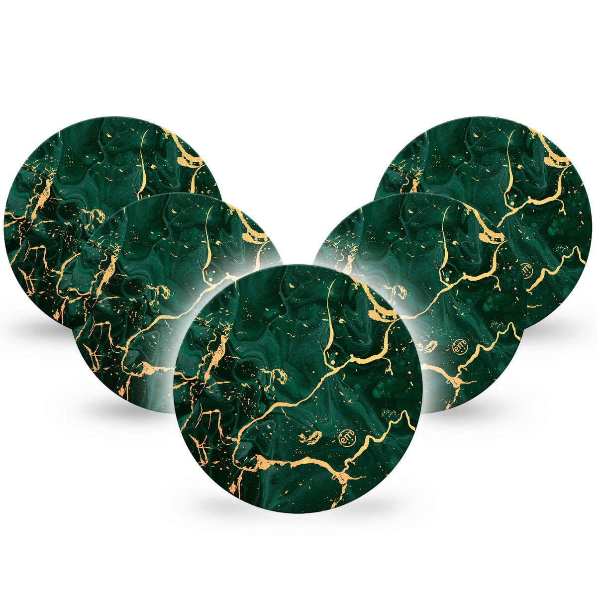 ExpressionMed OverPatch Green &amp; Gold Marble Adhesive Patch Freestyle Libre 2 or 3