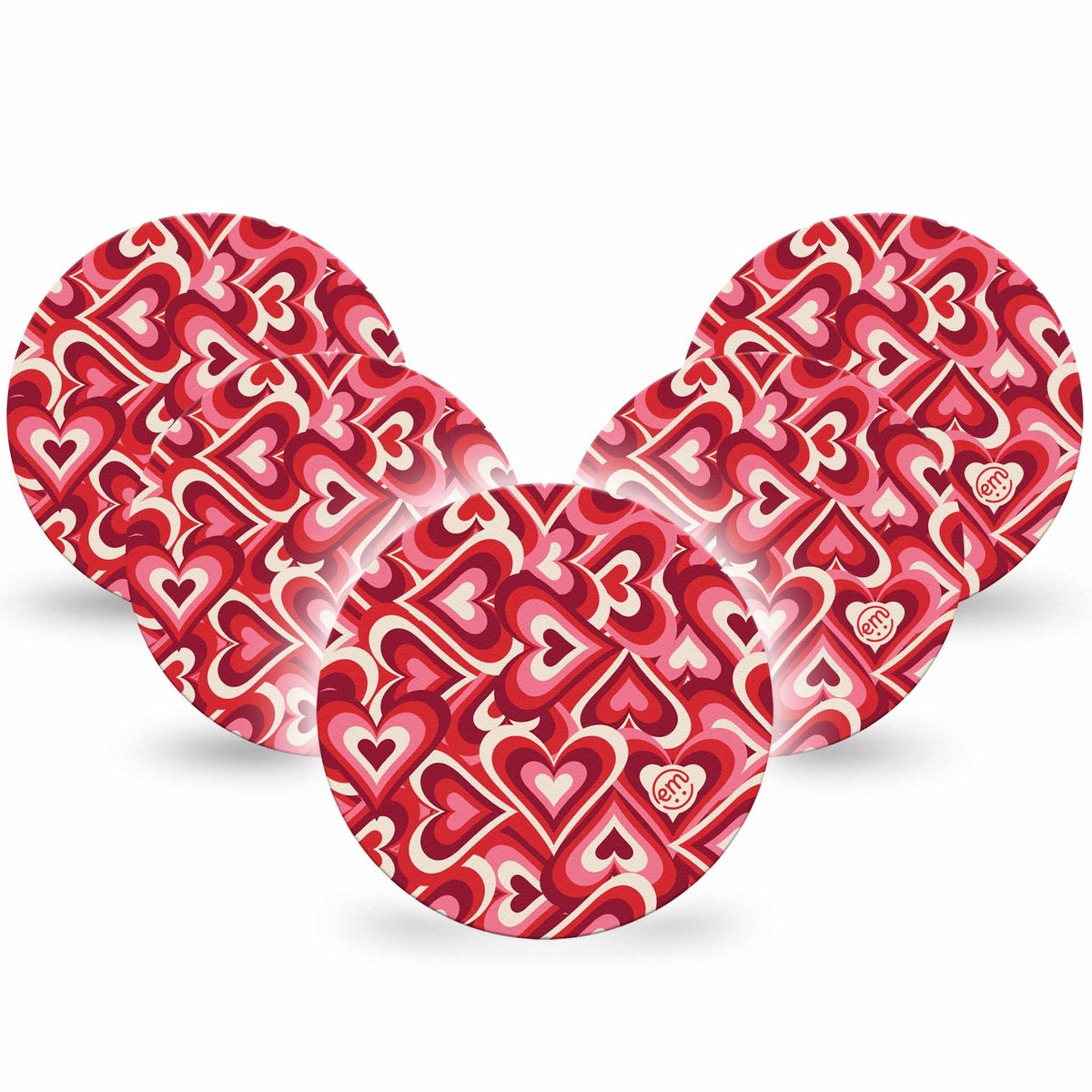 ExpressionMed OverPatch Valentine Hearts Adhesive Patch Freestyle Libre 2 or 3