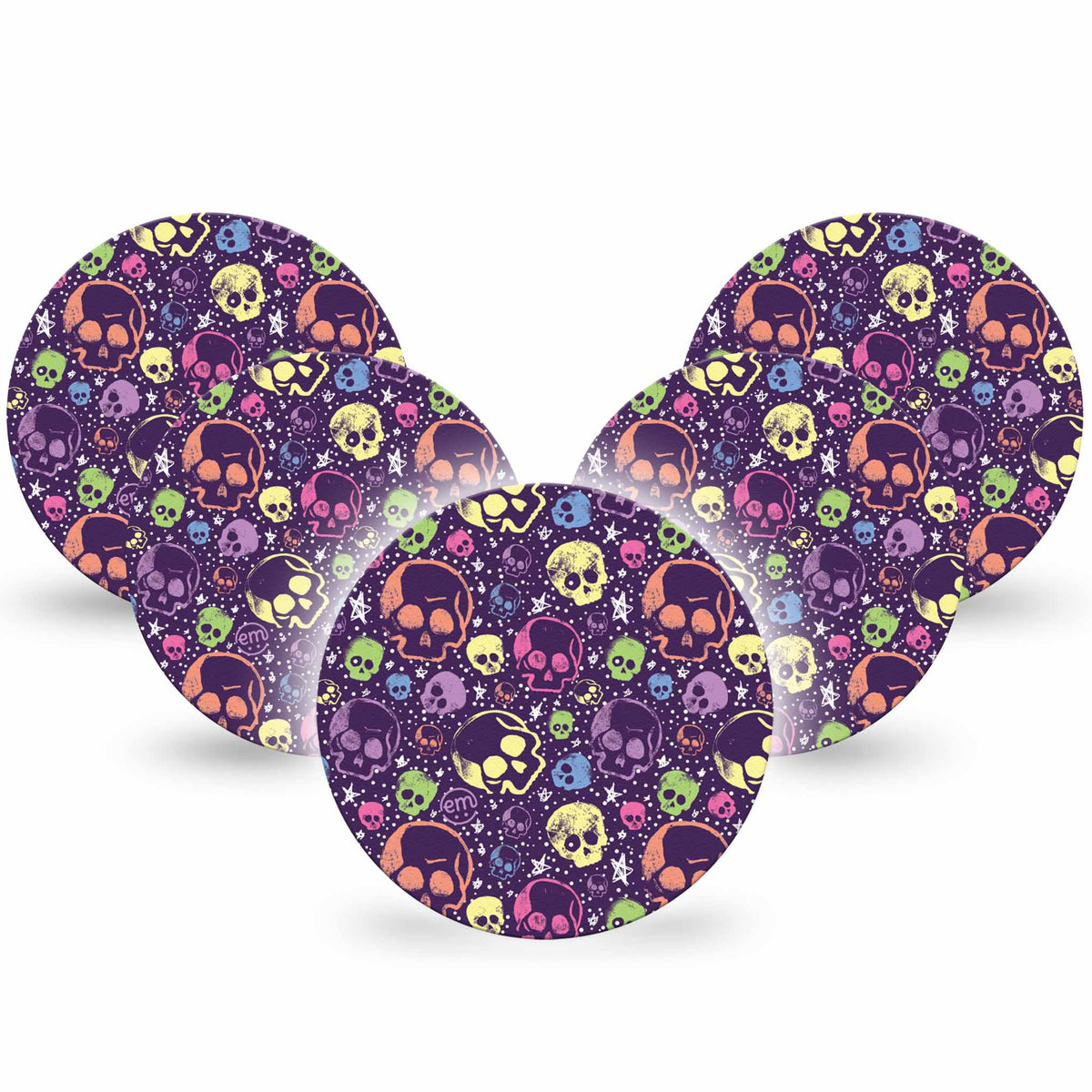 ExpressionMed OverPatch Neon Skulls Adhesive Patch Freestyle Libre 2 or 3