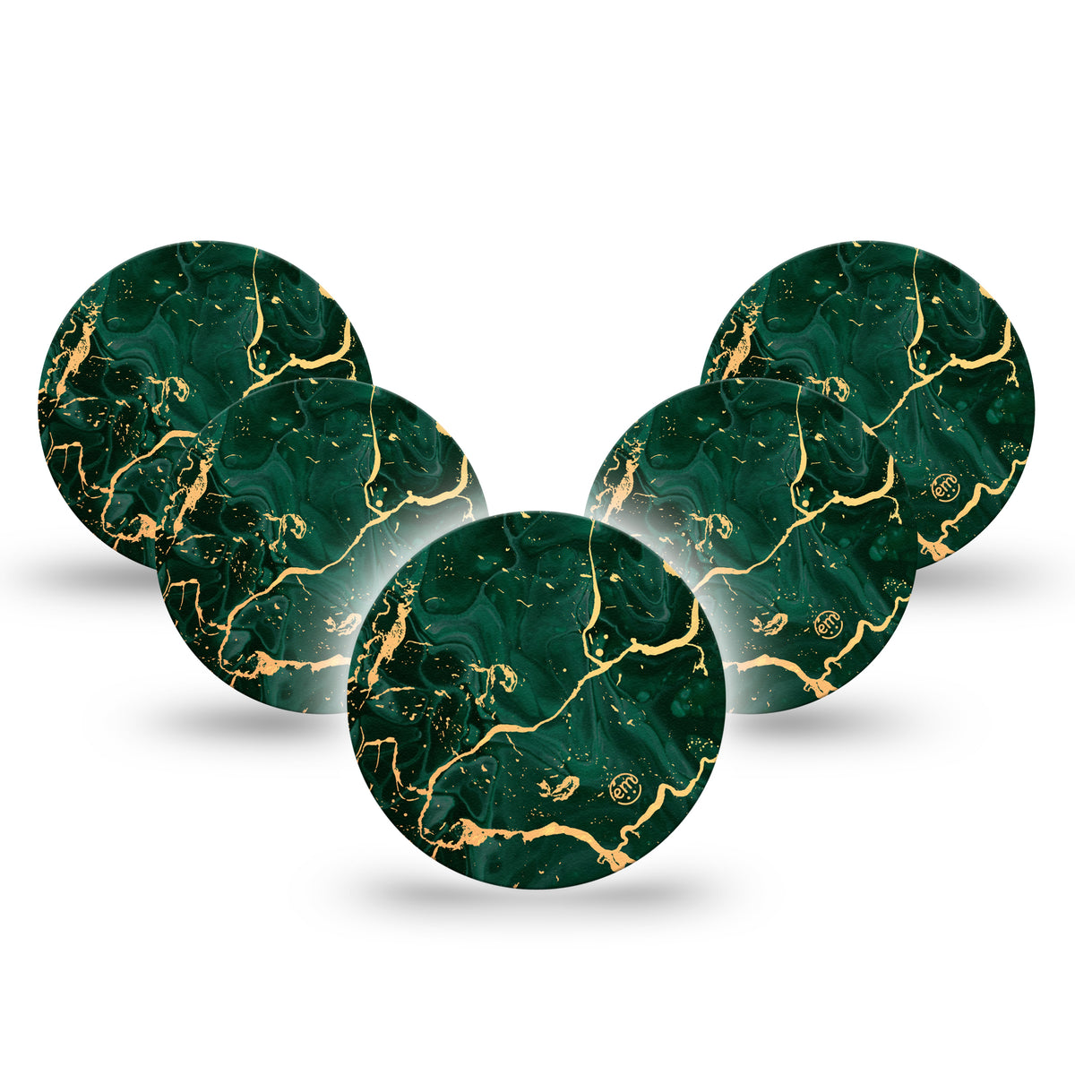 ExpressionMed OverPatch Green &amp; Gold Marble Adhesive Patch Freestyle Libre 3