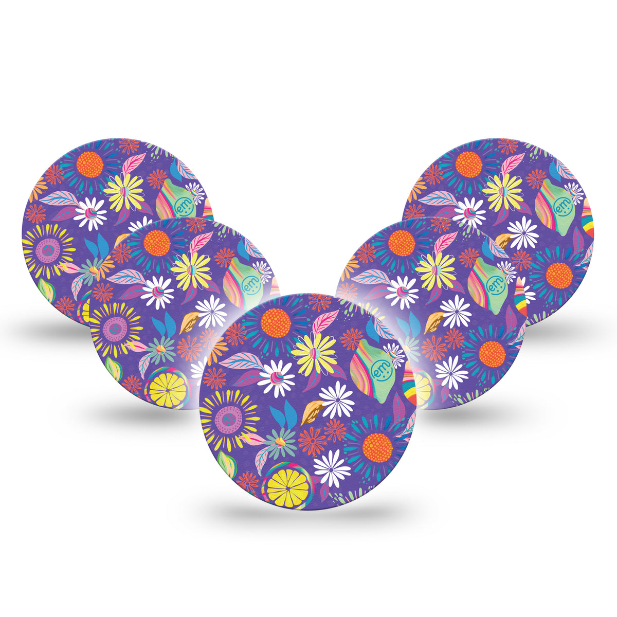 ExpressionMed OverPatch Purple Flower Adhesive Patch Freestyle Libre 3