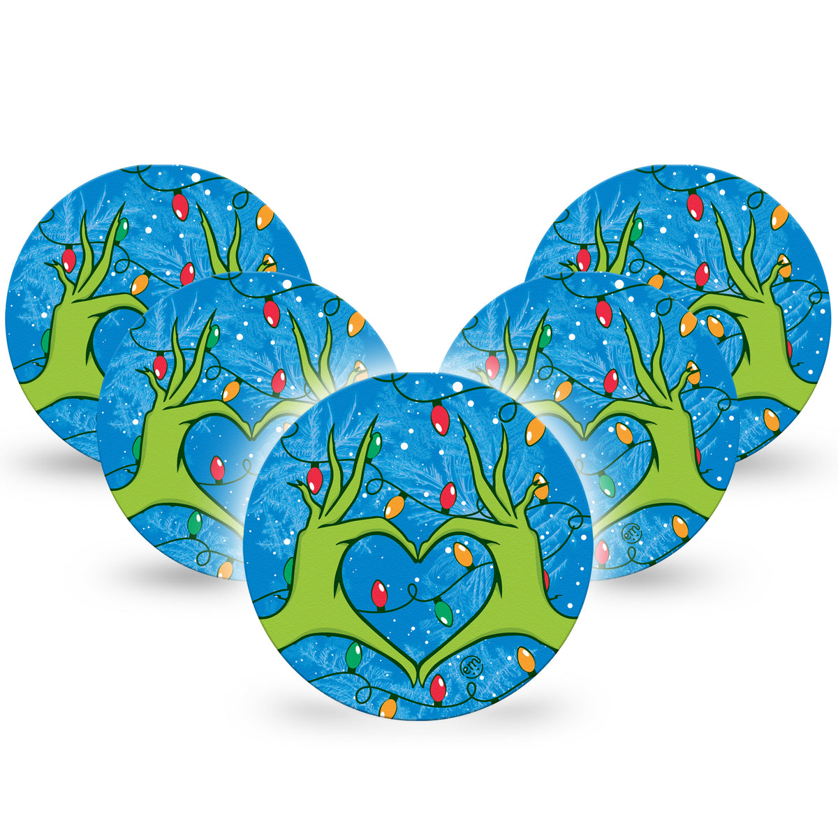 ExpressionMed OverPatch Holiday Heart Hands Adhesive Patch Freestyle Libre 2 or 3