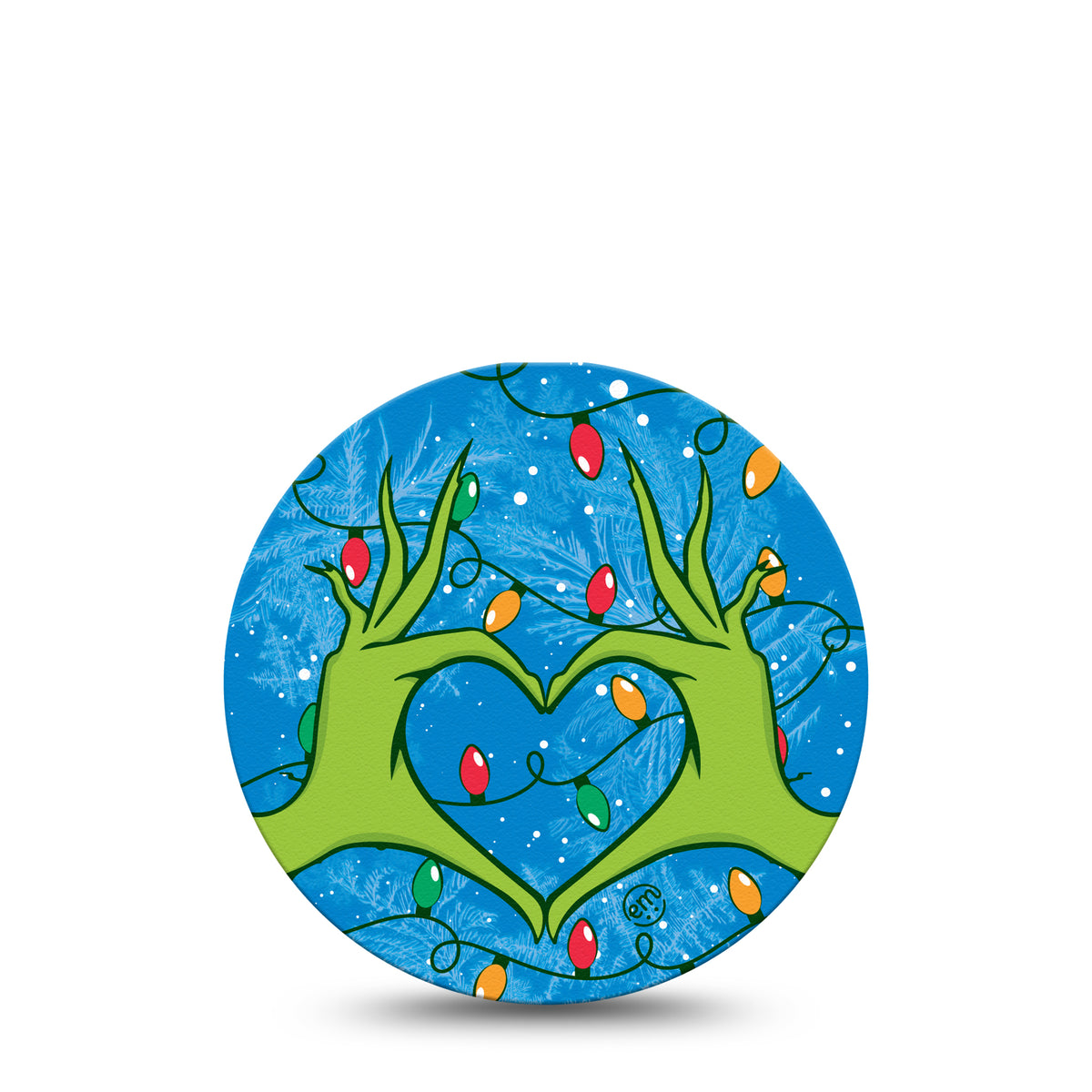 ExpressionMed OverPatch Holiday Heart Hands Adhesive Patch Freestyle Libre 2 or 3