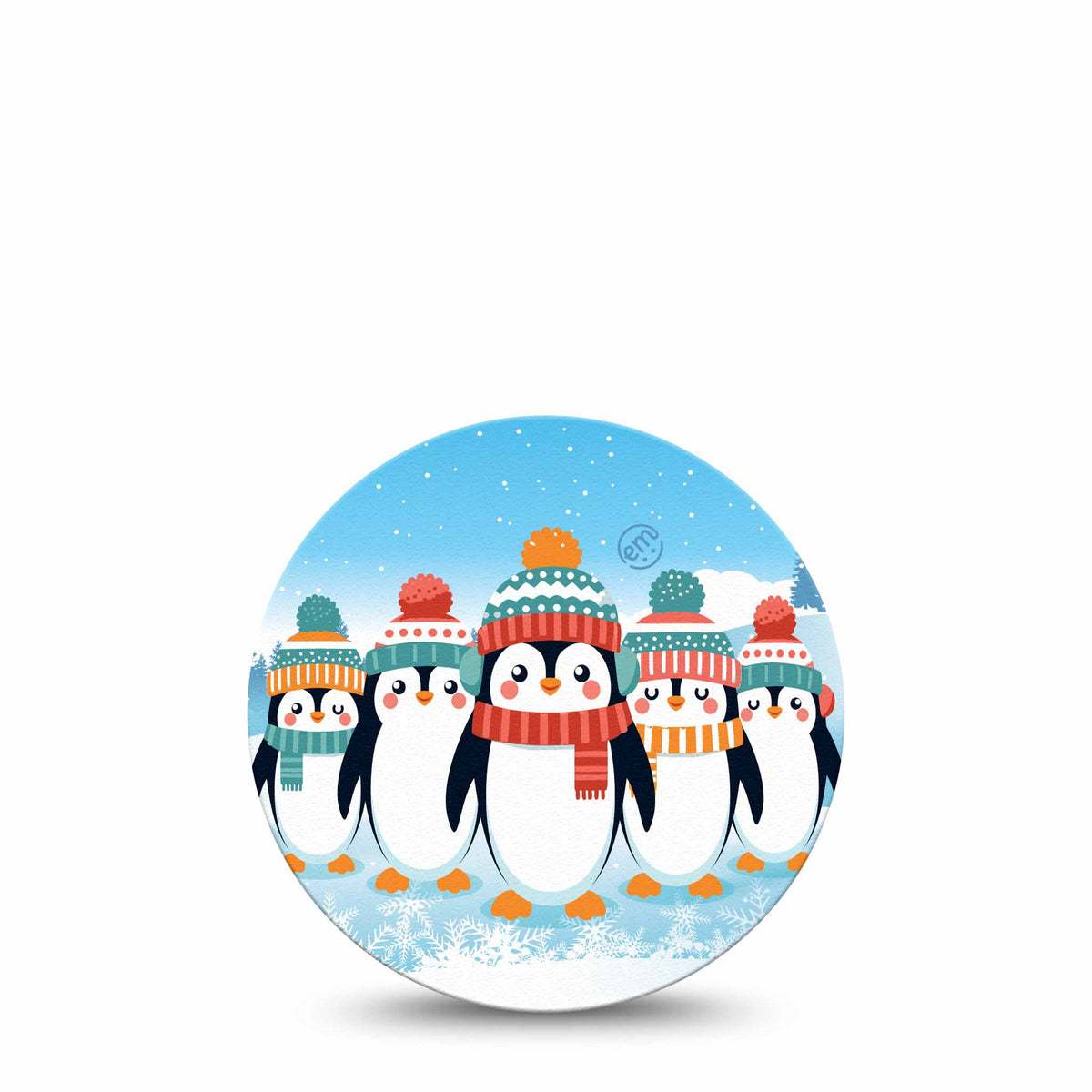 ExpressionMed OverPatch Penguins in a Row Adhesive Patch Freestyle Libre 2 or 3