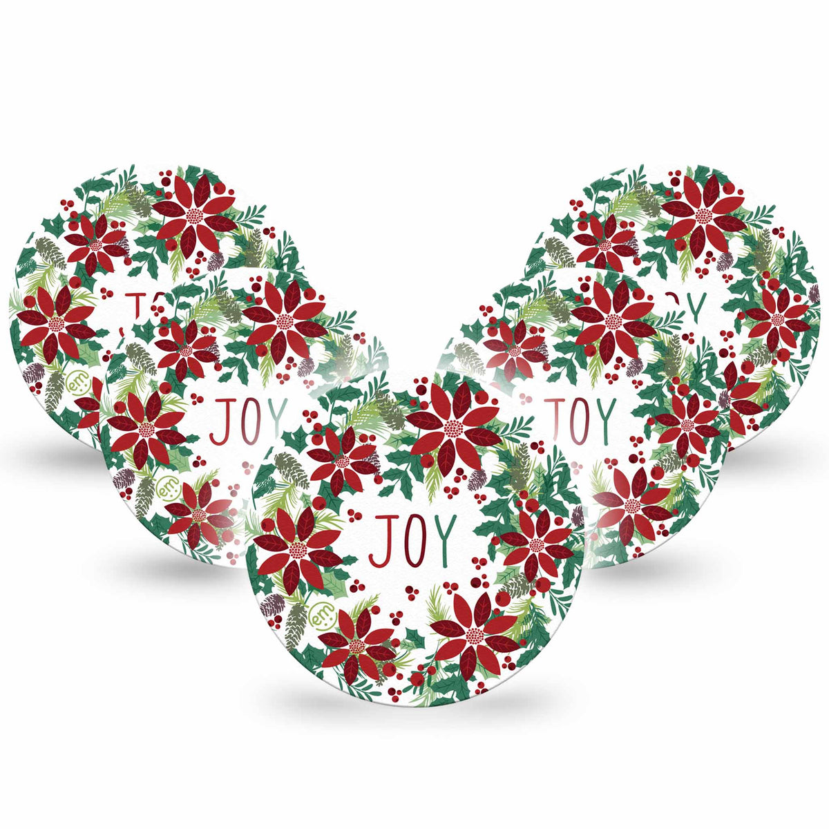 ExpressionMed OverPatch Christmas Wreath Adhesive Patch Freestyle Libre 2 or 3