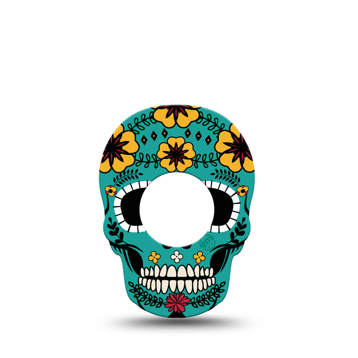 ExpressionMed Freestyle Libre 2 Teal Skull Shape Adhesive Patch