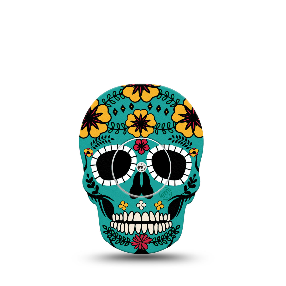 ExpressionMed Libre 2 Sensor Sticker (Teal Skull)