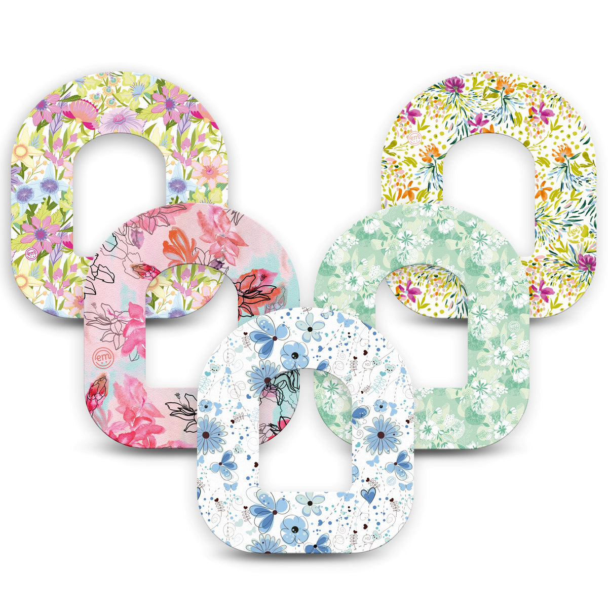ExpressionMed Omnipod Pastel Flowers Variety Patch 5 Pack