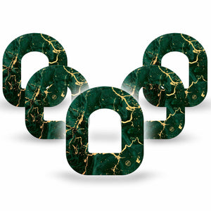 ExpressionMed Green & Gold Marble Adhesive Patch Omnipod