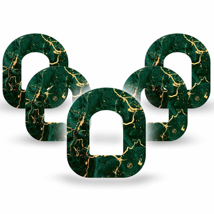 ExpressionMed Green & Gold Marble Adhesive Patch Omnipod