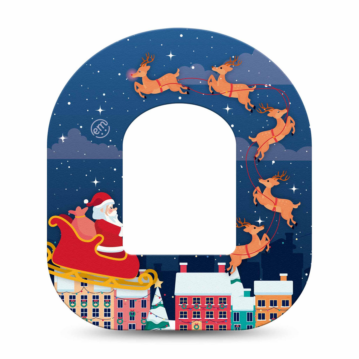 ExpressionMed Santa With Sled Adhesive Patch Omnipod