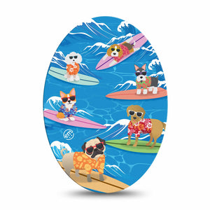 ExpressionMed Surfing Dogs Adhesive Patch Oval